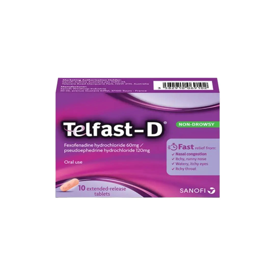 Telfast D 60MG/120MG Tablet 10s