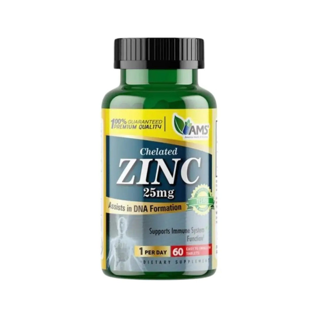 AMS Chelated Zinc 25MG TAB 60s