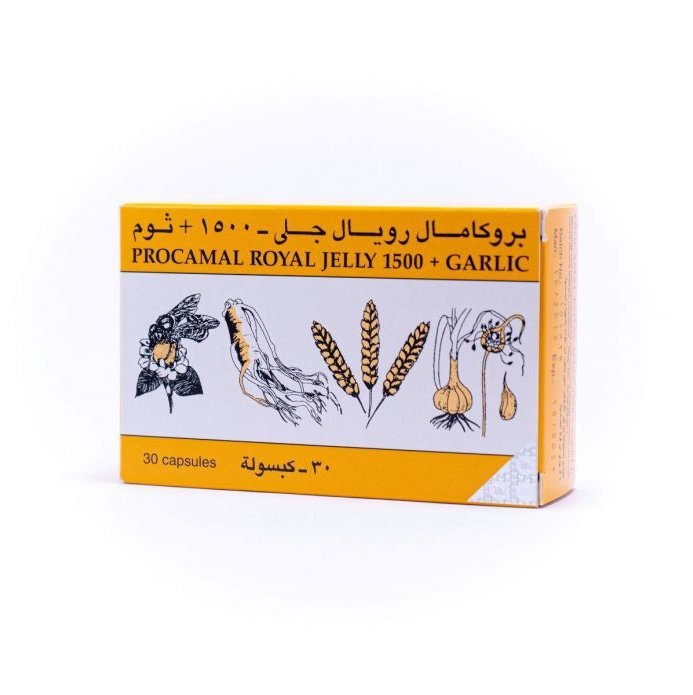 Procamal Royal Jelly 1500 + Garlic 30 Capsules - Med7 Online