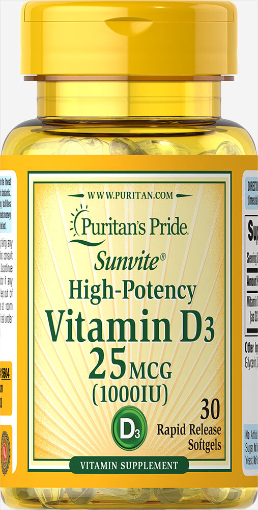 Puritan's Pride high potency vitamin d3 1000iu softgels 30S/100's  (BUY 2 AND  GET 30 % OFFER)