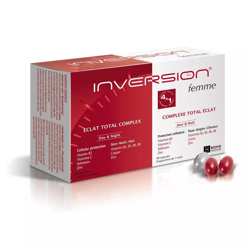 INVERSION Femme Anti Aging Total Beauty an All in one Nutritional Anti-ageing Supplement for Skin, Hair, Nails and Your Figure 90 cap.