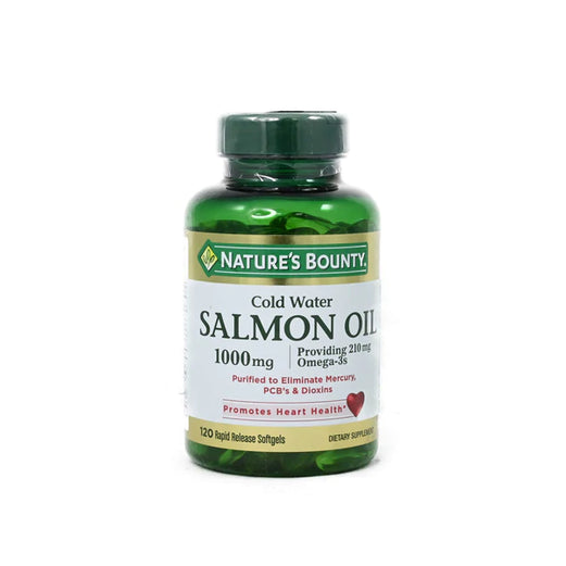 Nature's Bounty Cold Water Salmon Oil Dietary Supplements, 1000mg, 120 Softgels - Med7 Online