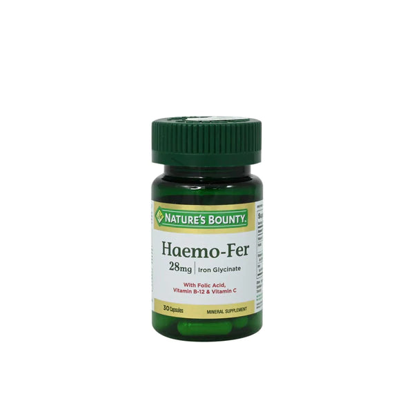 Natures Bounty Haemo Fer 28mg Capsules 30 Per Pack. - Med7 Online