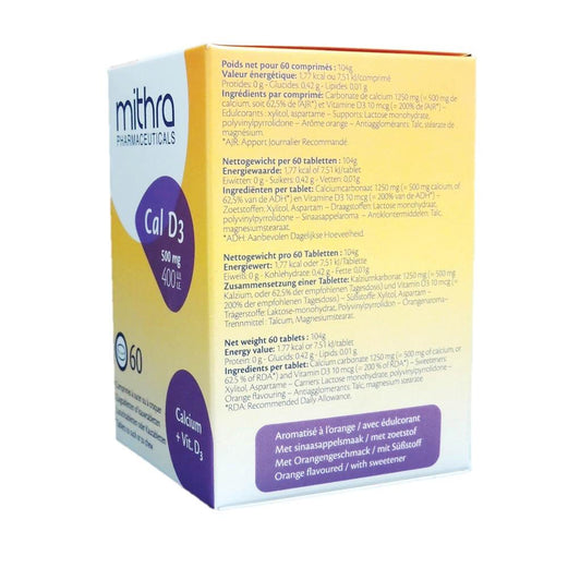 Mithra Cal D3 Chewable Tablets 60's - Med7 Online