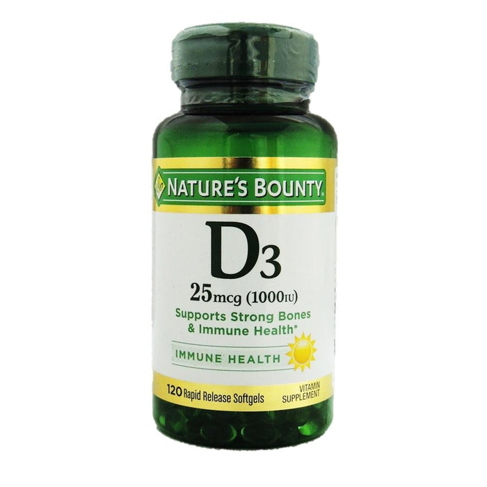 Nature's Bounty Vitamin D3 1000IU Softgels 120's - Med7 Online