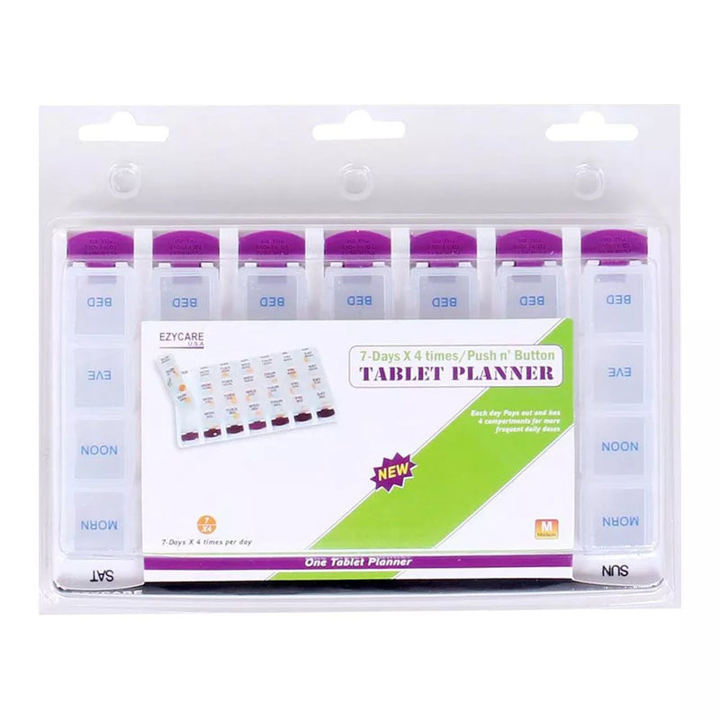 Ezycare 7 Days 4 Times Push N' Button Tablet Planner 17124 - Med7 Online