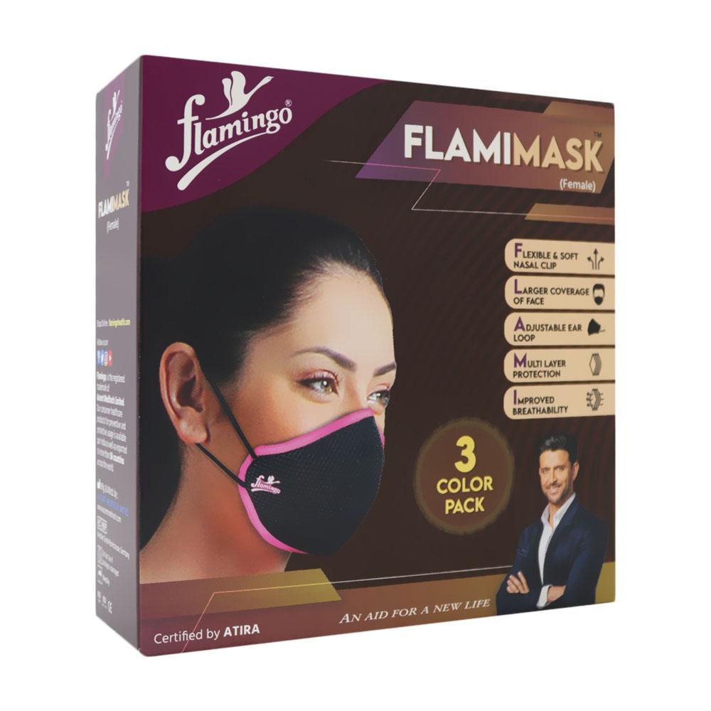 Flamingo FlamiMask Reusable & Washable Face Mask Female 3's - Med7 Online