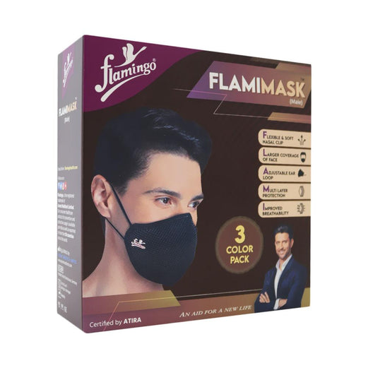 Flamingo FlamiMask Reusable & Washable Face Mask Male 3's - Med7 Online