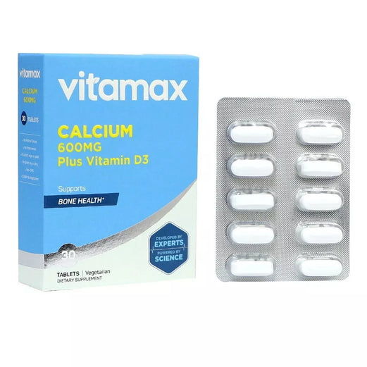 Vitamax Calcium 600 mg + Vitamin D3 400IU Tablets 30's