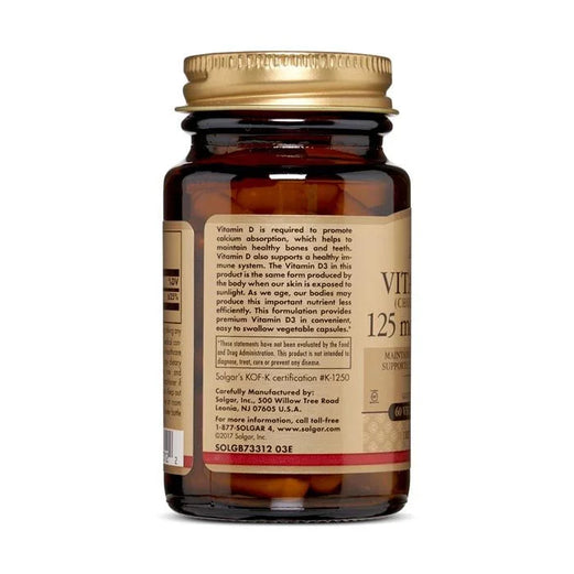 VITAMIN D3 (CHOLECALCIFEROL) 125 MCG (5,000 IU) VEGETABLE CAPSULES - Med7 Online