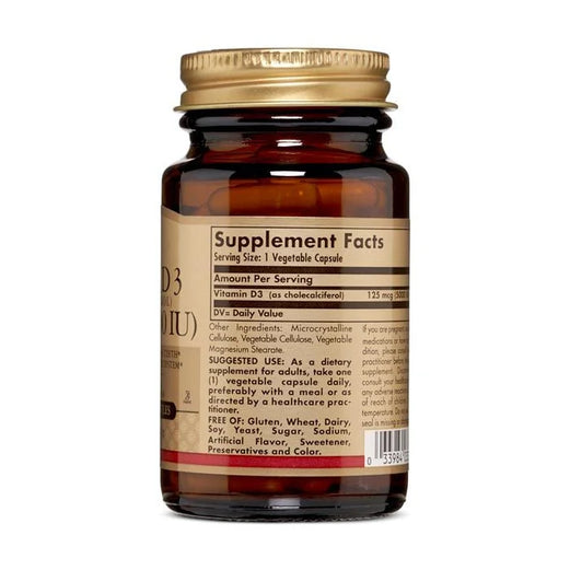 VITAMIN D3 (CHOLECALCIFEROL) 125 MCG (5,000 IU) VEGETABLE CAPSULES - Med7 Online