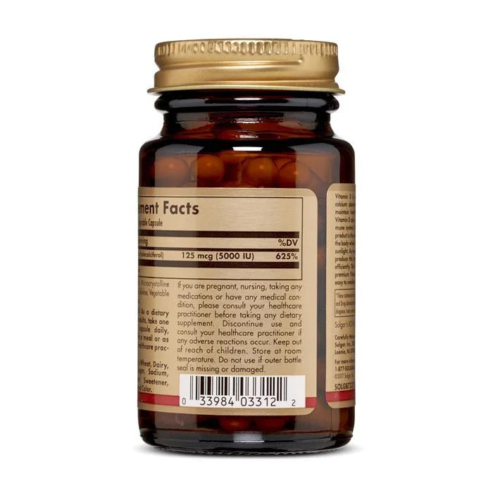 VITAMIN D3 (CHOLECALCIFEROL) 125 MCG (5,000 IU) VEGETABLE CAPSULES - Med7 Online