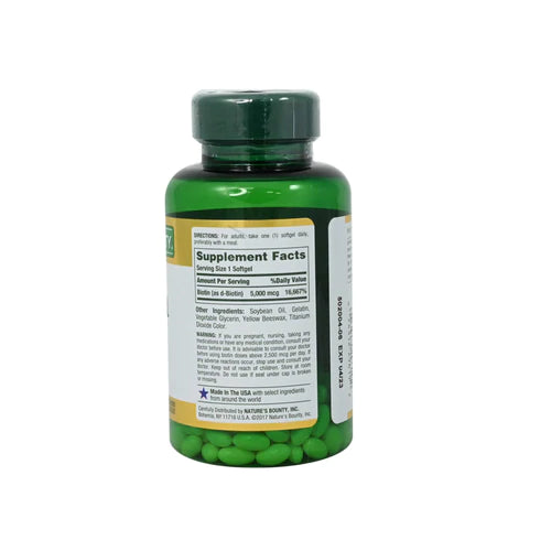 Natures Bounty Biotin 5000 Rapid Release Softgels 150s - Med7 Online