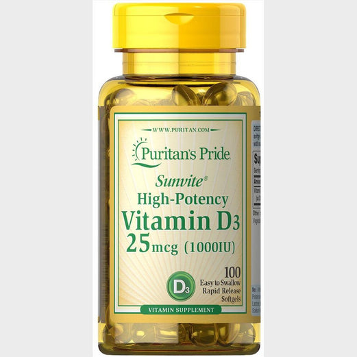 Puritan's Pride Vitamin D3 25 mcg (1000 IU) 100s - Med7 Online