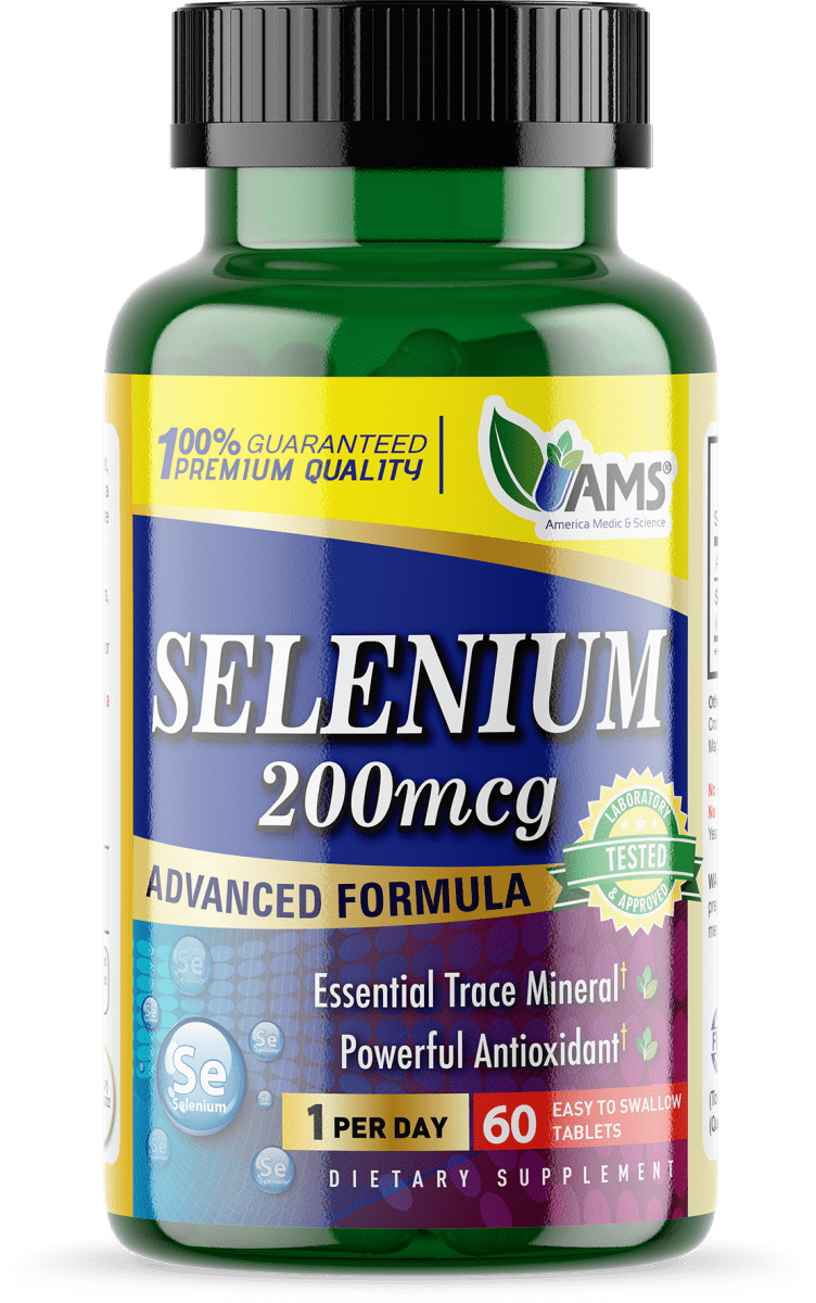 أقراص AMS SELENIUM 200MCG 60 قرصًا