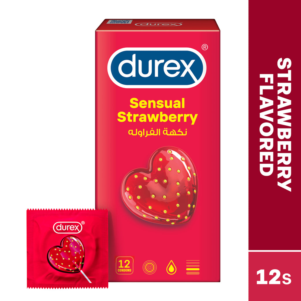 Durex Strawberry Flavored Condoms- Pack of 12 - Med7 Online