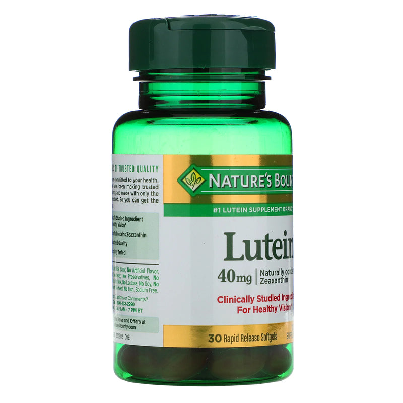Nature's Bounty, Lutein, 40 mg, 30 Rapid Release Softgels - Med7 Online