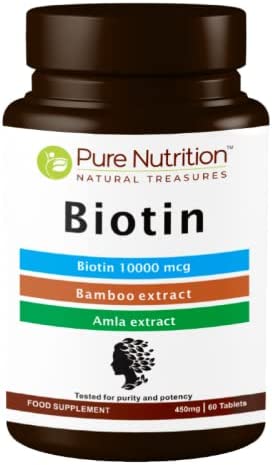 Pure Nutrition Biotin plus 10000 mcg - 60 Veg Tablets