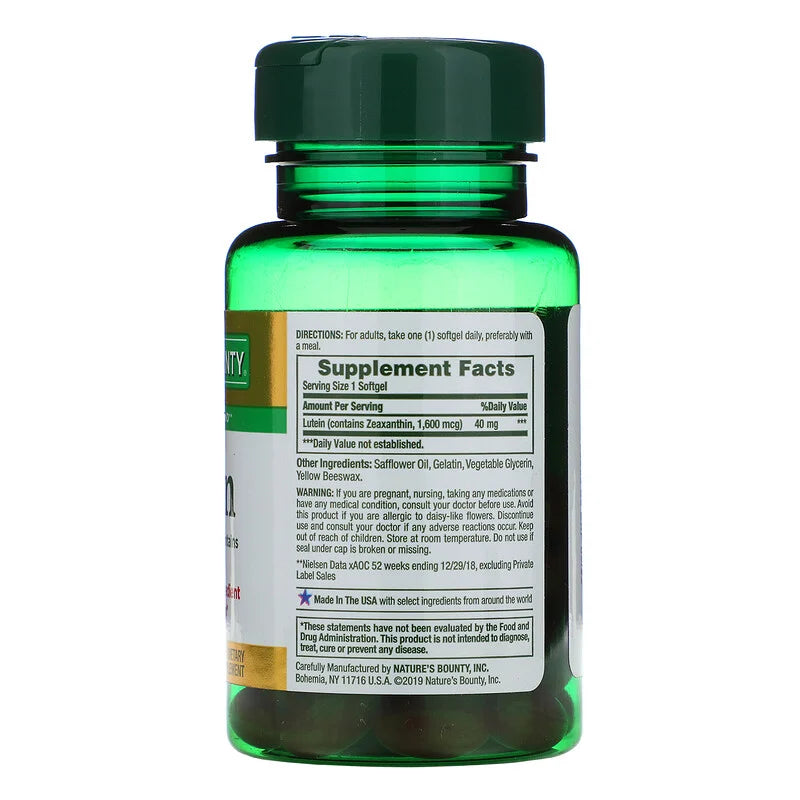 Nature's Bounty, Lutein, 40 mg, 30 Rapid Release Softgels - Med7 Online