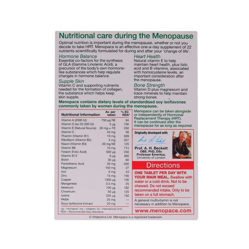 VITABIOTICS menapose original tablets 30's - Med7 Online