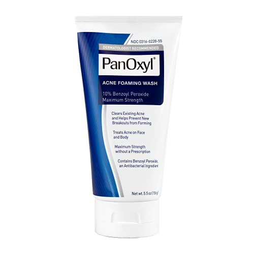 PANOXYL PanOxyl Acne Foaming Wash Benzoyl Peroxide 10% Maximum Strength Antimicrobial, 5.5 Ounce.