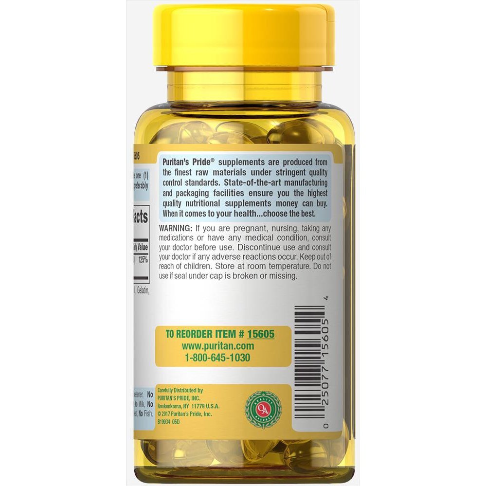Puritan's Pride Vitamin D3 25 mcg (1000 IU) 100s - Med7 Online