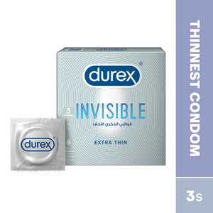 Durex Invisible Extra Thin Condom -3 Pcs - Med7 Online