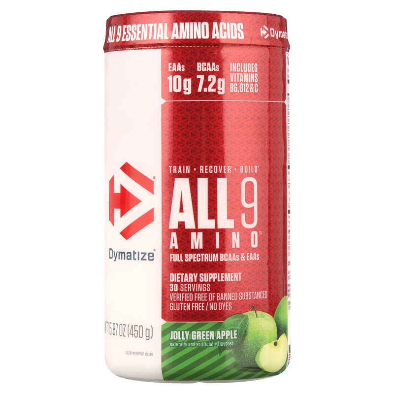 Dymatize All9 Amino Essential Amino Acids, Jolly Green Apple, 30 servings