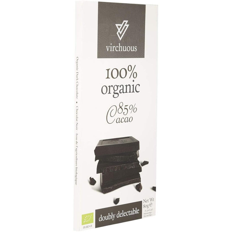 Virchuous Organic Chocolate Dark 85%, 80 gm - Med7 Online