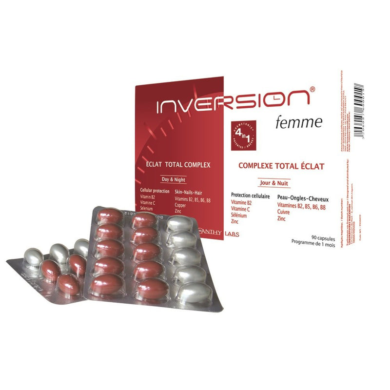 INVERSION Femme Anti Aging Total Beauty an All in one Nutritional Anti-ageing Supplement for Skin, Hair, Nails and Your Figure 90 cap.