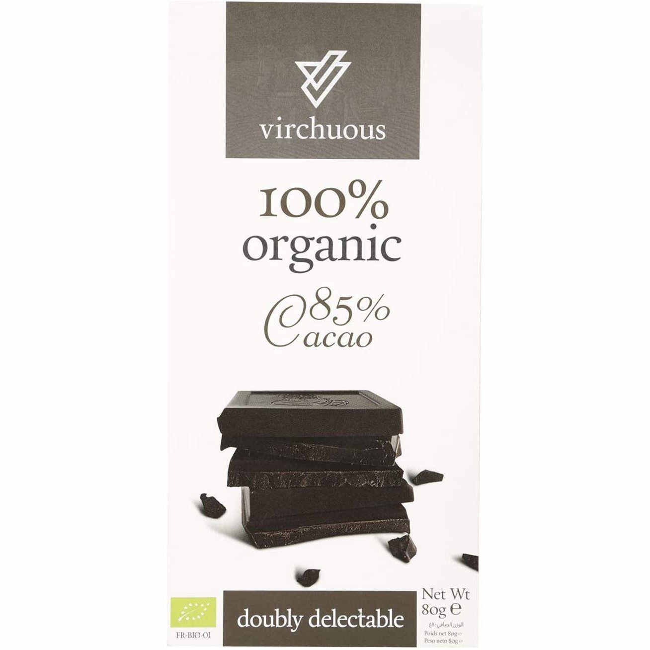 Virchuous Organic Chocolate Dark 85%, 80 gm - Med7 Online