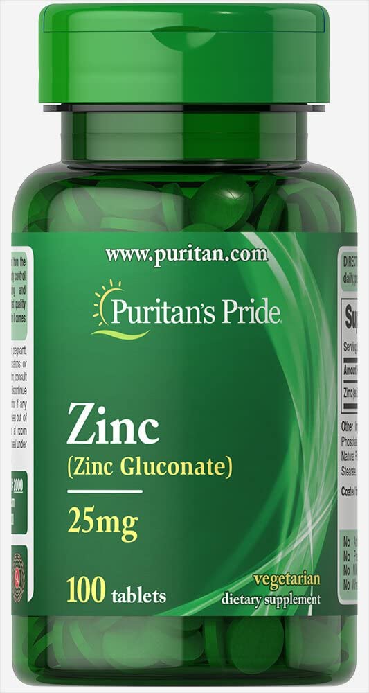 Puritan"s Pride Zinc Gluconate 25 mg-100 Tablets