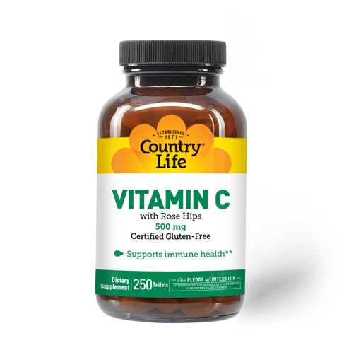 COUNTRY LIFE - Vitamin C With Rose Hips 500mg Tablets 250's