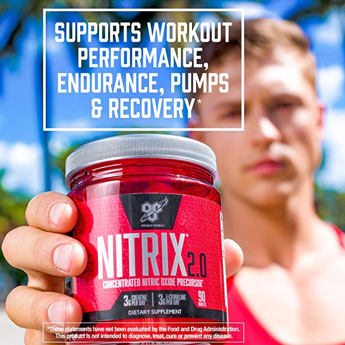 BSN NITRIX 2.0 Concentrated Nitrix Oxide Precursor, 90 TABS