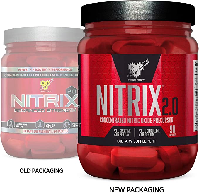 BSN NITRIX 2.0 Concentrated Nitrix Oxide Precursor, 90 TABS