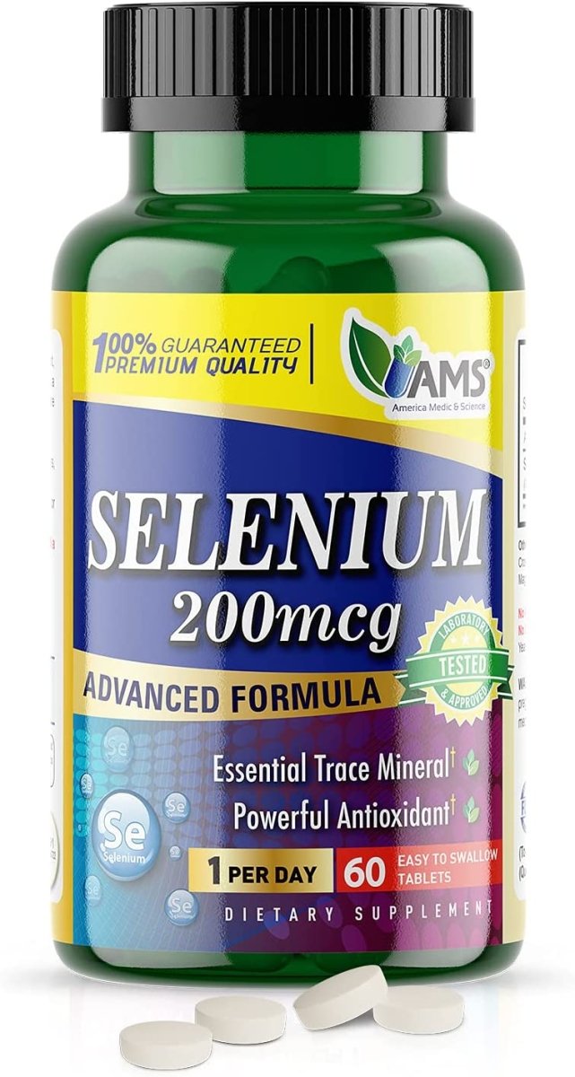 أقراص AMS SELENIUM 200MCG 60 قرصًا