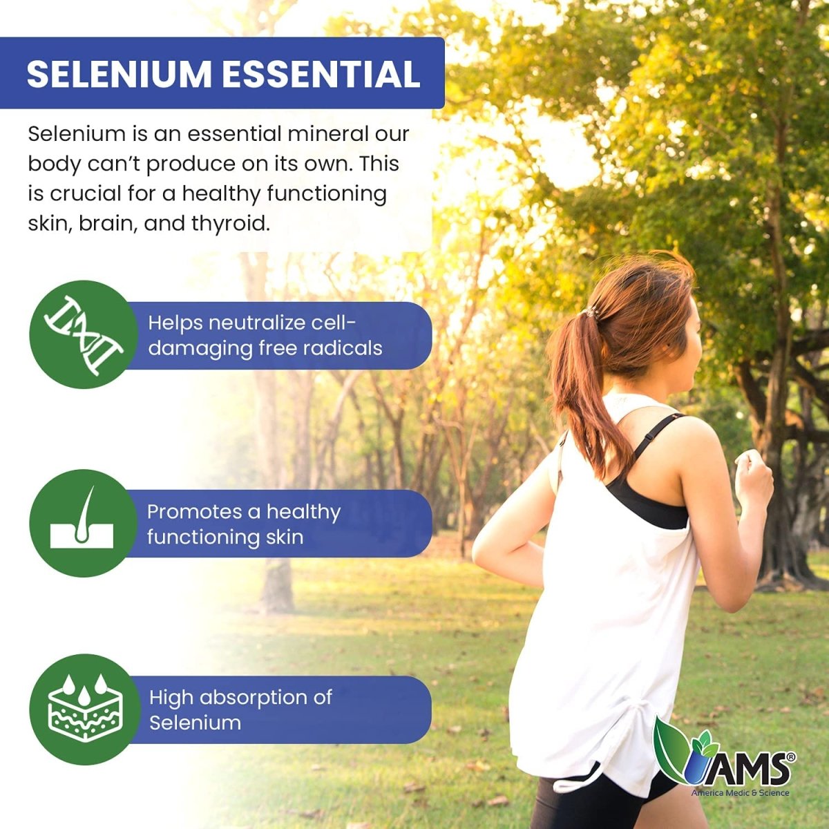 أقراص AMS SELENIUM 200MCG 60 قرصًا