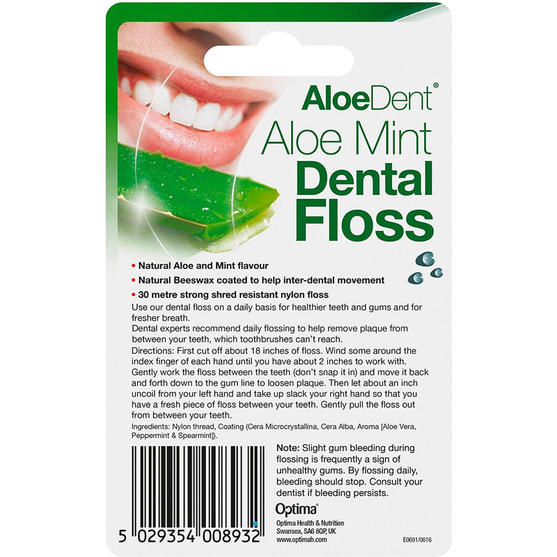 AloeDent Aloe Vera Dental Floss, 30 m - Med7 Online