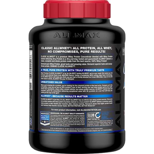 ALLMAX CLASSIC ALLWHEY: 100% WHEY PROTEIN SOURCE - 5LB