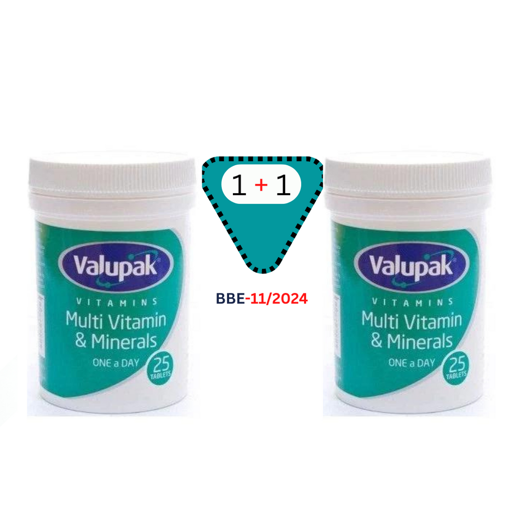 VALUPAK Multi Vitamin & Minerals Tablets 25’s 1+1 OFFER