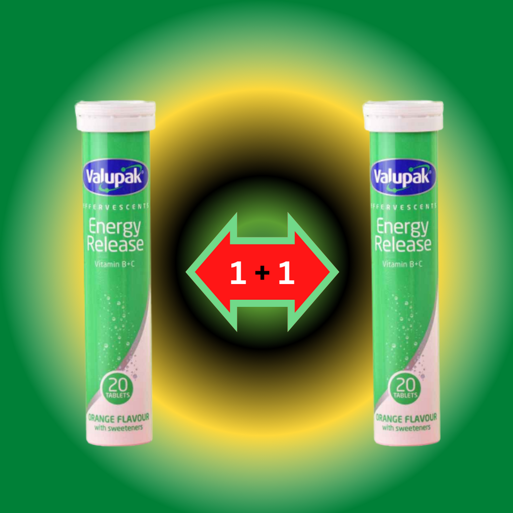 VALUPAK Energy Release Vitamin B+C effervescent 20’s Tabs 1+1 OFFER