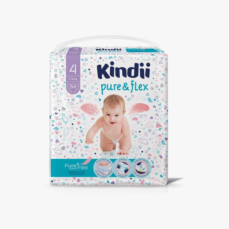 Kindii Pure & Flex Baby Diaper Size 4 (Maxi 7-14kg) 64pcs - Med7 Online