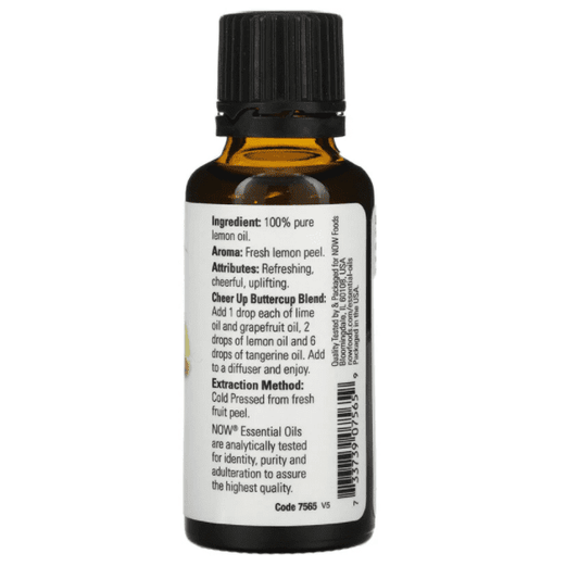 Now Foods, Essential Oils, Lemon, 1 fl oz (30 ml) - Med7 Online