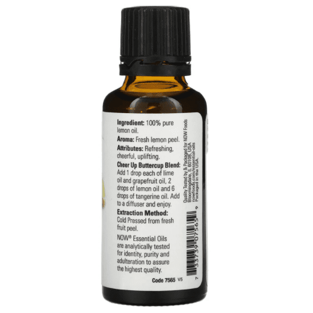 Now Foods, Essential Oils, Lemon, 1 fl oz (30 ml) - Med7 Online