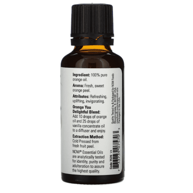 Now Foods, Essential Oils, Orange, 1 fl oz (30 ml) - Med7 Online