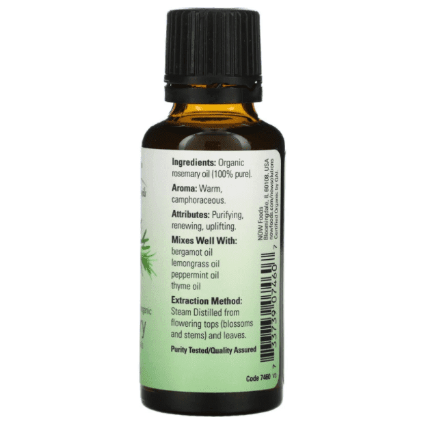 Now Foods, Organic Essential Oils, Rosemary, 1 fl oz (30 ml) - Med7 Online
