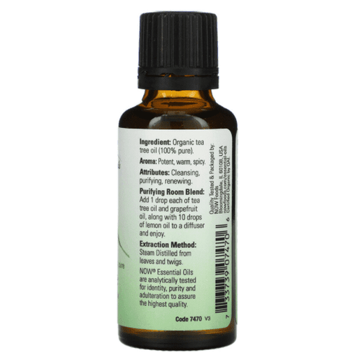 Now Foods, Organic Essential Oils, Tea Tree, 1 fl oz (30 ml) - Med7 Online