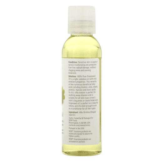 Now Foods, Solutions, Grapeseed Oil, 4 fl oz (118 ml) - Med7 Online