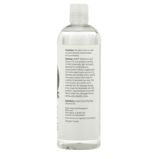 Now Foods, Solutions, Liquid Coconut Oil, Pure Fractionated, 16 fl oz (473 ml) - Med7 Online