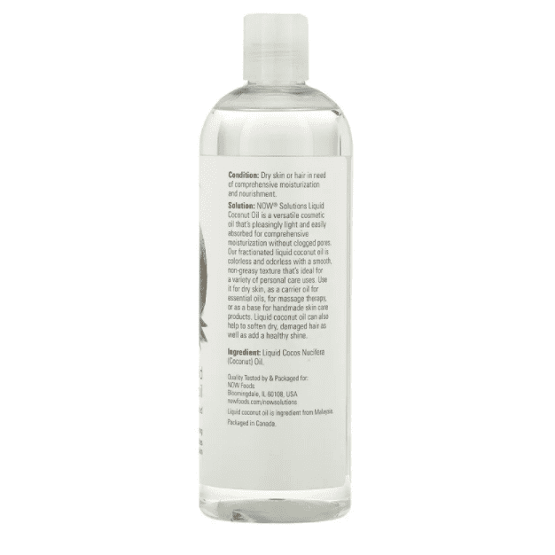 Now Foods, Solutions, Liquid Coconut Oil, Pure Fractionated, 16 fl oz (473 ml) - Med7 Online